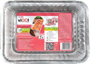 ViGO! grilovací a zapékací aluminiové misky, 27,5x18x4, 2 ks