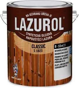 Lazurol Classic S1023 tenkovrstvá lazura na dřevo s obsahem olejů, 0021 ořech, 2,5 l + 0,5l
