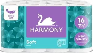 Harmony Soft 3vrstvý toaletní papír, role 17,5 m, 16 rolí