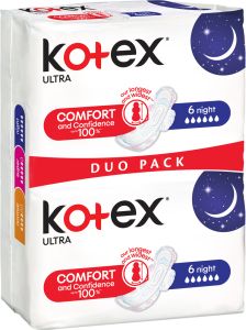 Kotex Ultra Night Duo Pack dámské vložky, 12 ks