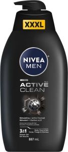 NIVEA MEN sprchový gel Active Clean 3 v 1, 887 ml