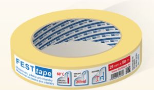 PÁSKA ZAKRÝVACÍ 1DEN.HLADKÝ KREP DO 60°C 50mX25mm FESTTAPE