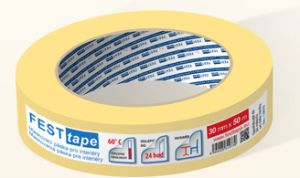 PÁSKA ZAKRÝVACÍ 1DEN.HLADKÝ KREP DO 60°C 50mX30mm FESTTAPE