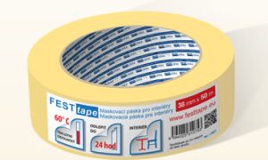PÁSKA ZAKRÝVACÍ 1DEN.HLADKÝ KREP DO 60°C 50mX38mm FESTTAPE