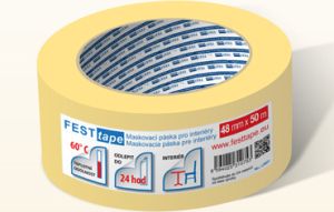 PÁSKA ZAKRÝVACÍ 1DEN.HLADKÝ KREP DO 60°C 50mX48mm FESTTAPE