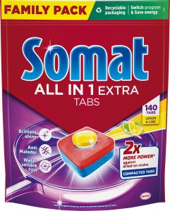 Somat Tablety do myčky All in 1 Extra Lemon 140 ks