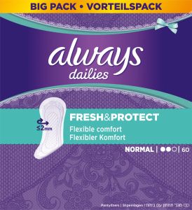 Always Fresh and Protect Normal slipové vložky intimky, 60 ks