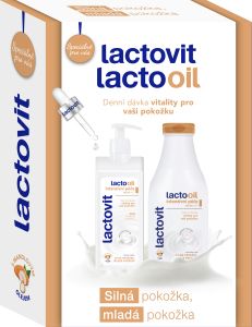 Sada Lactovit Lactooil pro suchou pleť tělové mléko 400 ml + sprchový gel 500 ml
