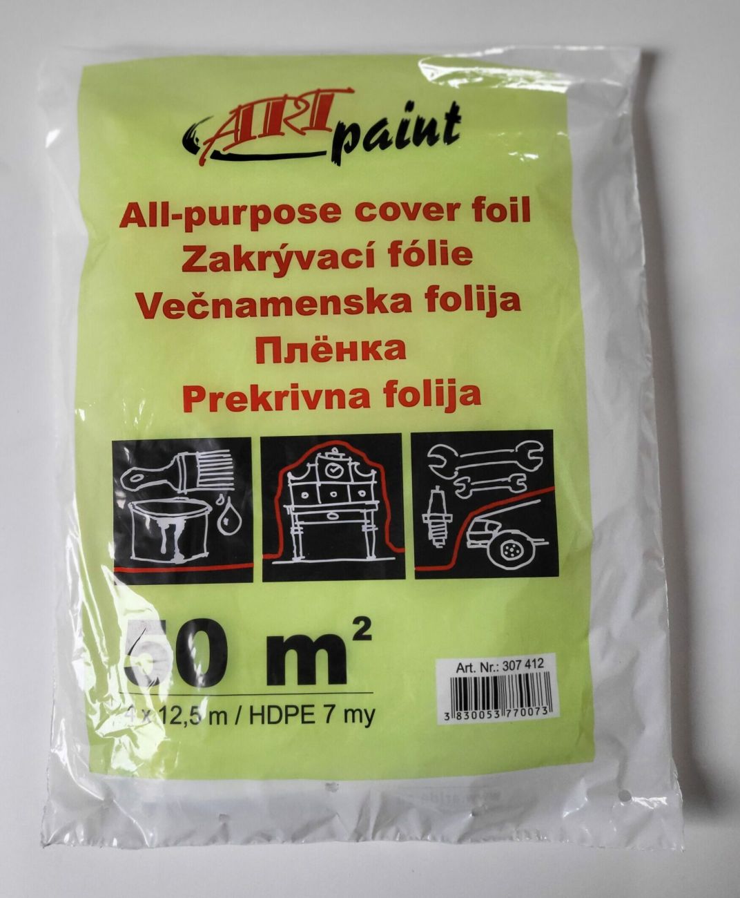 Zakrývací fólie 4x12,5m 7my