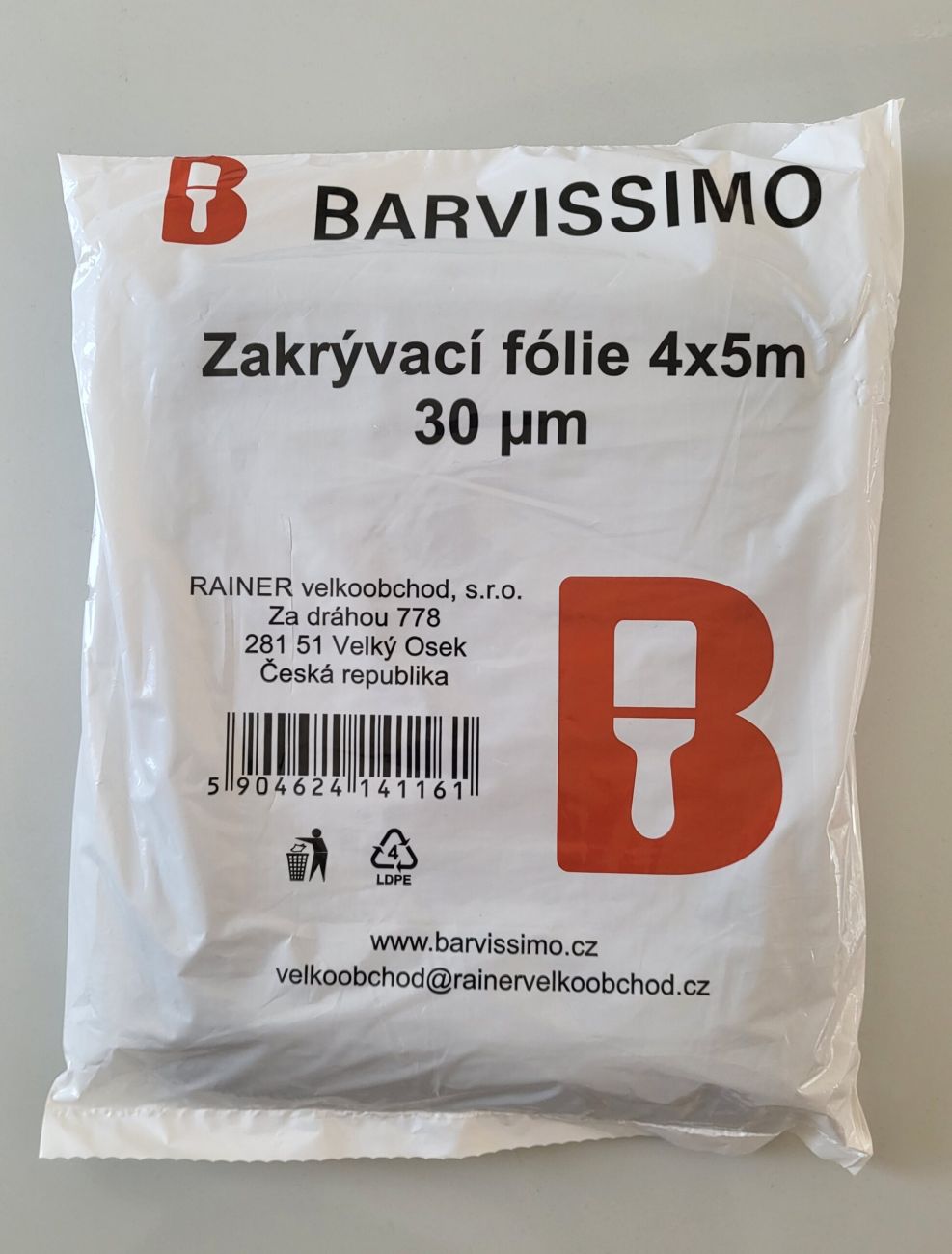 Zakrývací malířská folie BARVISSIMO 4x5m 30my                          