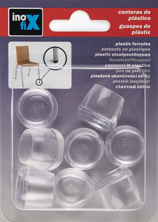 Silikonový návlek na nohu/y židle/í  pr.16mm transparentní  8ks blistr                          