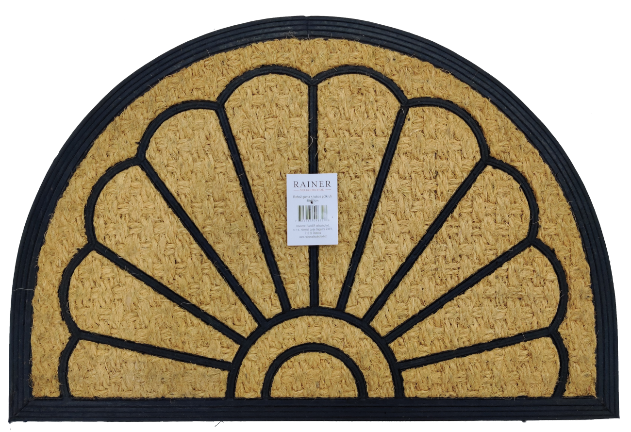 Rohož guma & kokos půlkruh 40x60cm