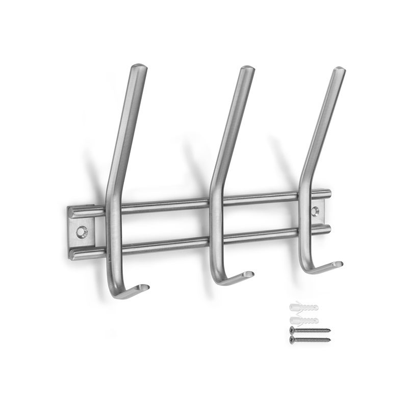 Nerezový věšák se třemi dvojitými háčky