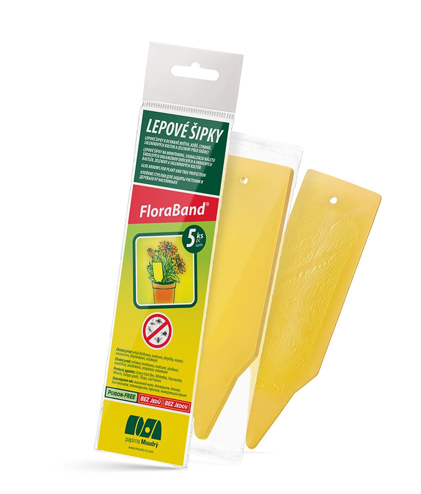 Lepové šipky k ochraně květin před škůdci FloraBand 5 ks;4,7x14,8 cm