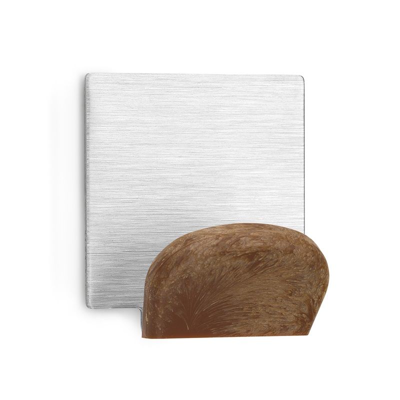 Nalepovací háček s lakovanou nerezovou základnou chrom + dřevo