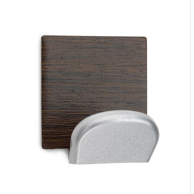 Nalepovací háček s lakovanou nerezovou základnou wenge