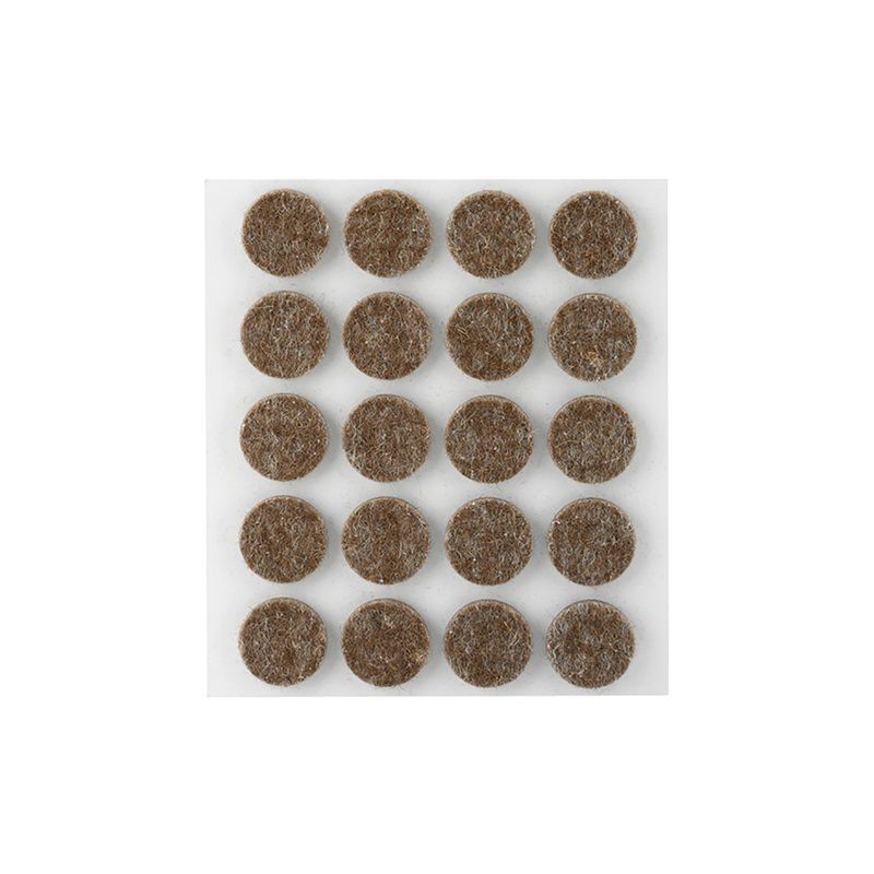 Lepící plsť 3 x Ø17 mm 20ks - hnědé