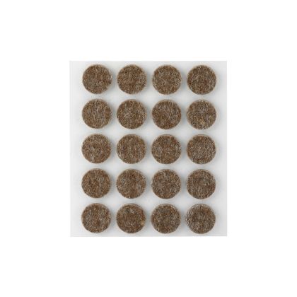 Lepící plsť 3 x Ø17 mm 20ks - hnědé