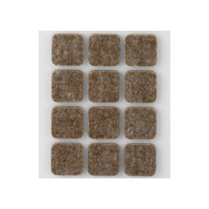 Lepící plsť 3 x 22 x 22 mm 12ks - hnědé