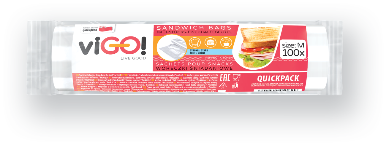 Svačinové sáčky velikost M - 100 ks, 16 x 28 cm