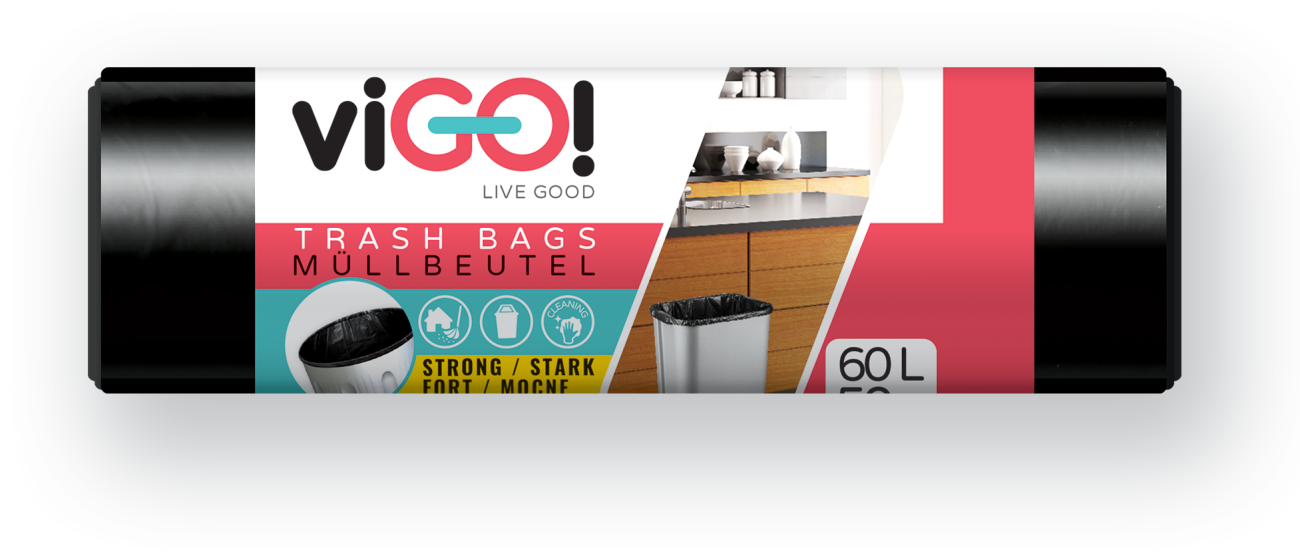 Pytle HDPE na odpadky 60L - 50 ks ; 6mic