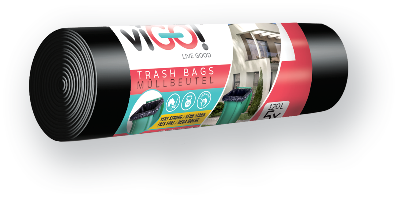 Pytle LDPE na odpadky 120L - 5 ks ; 140mic