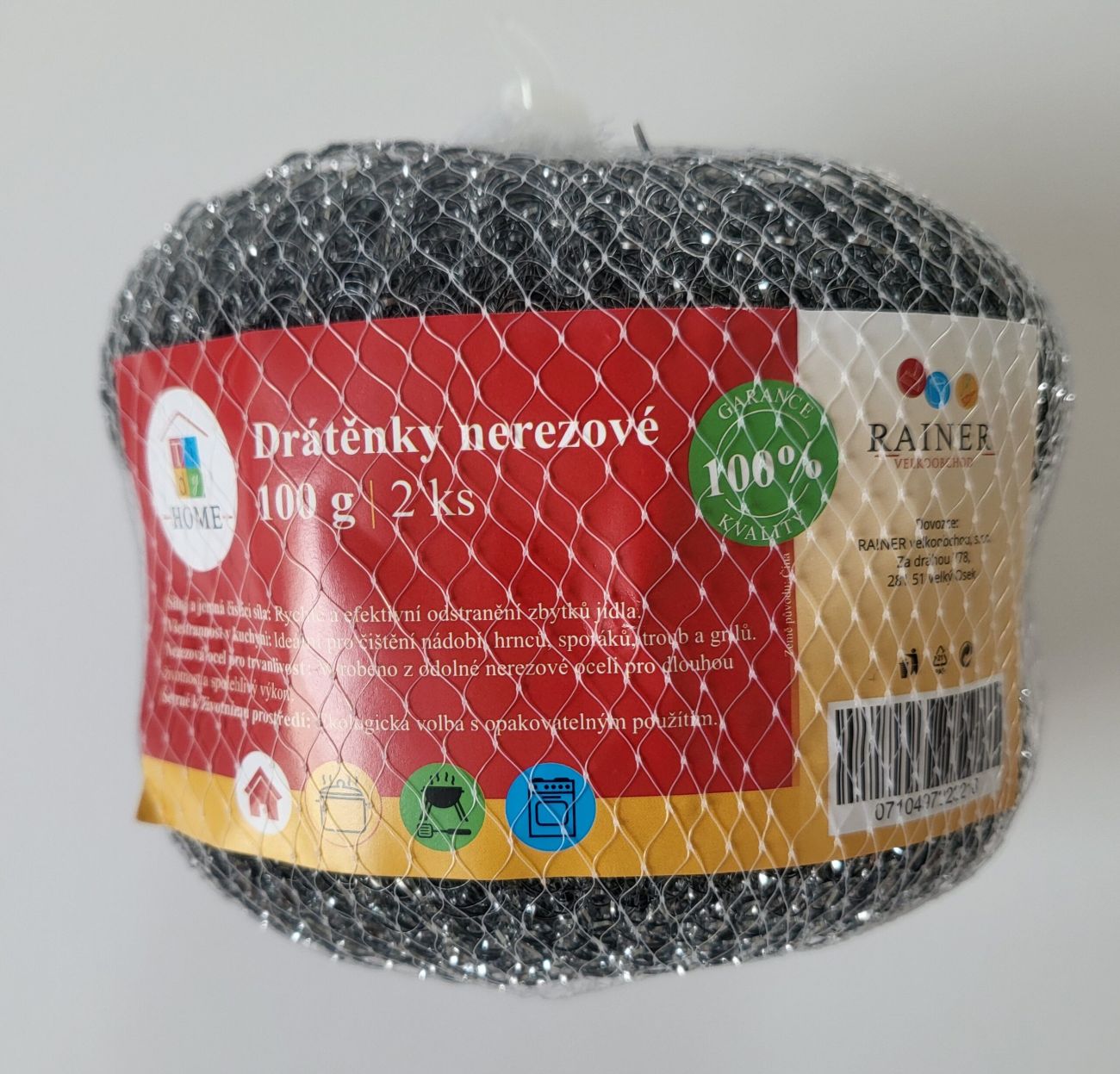 Tidy Drátěnka v síťce, sada 2ks; 12x5.5 cm; 100g; kov