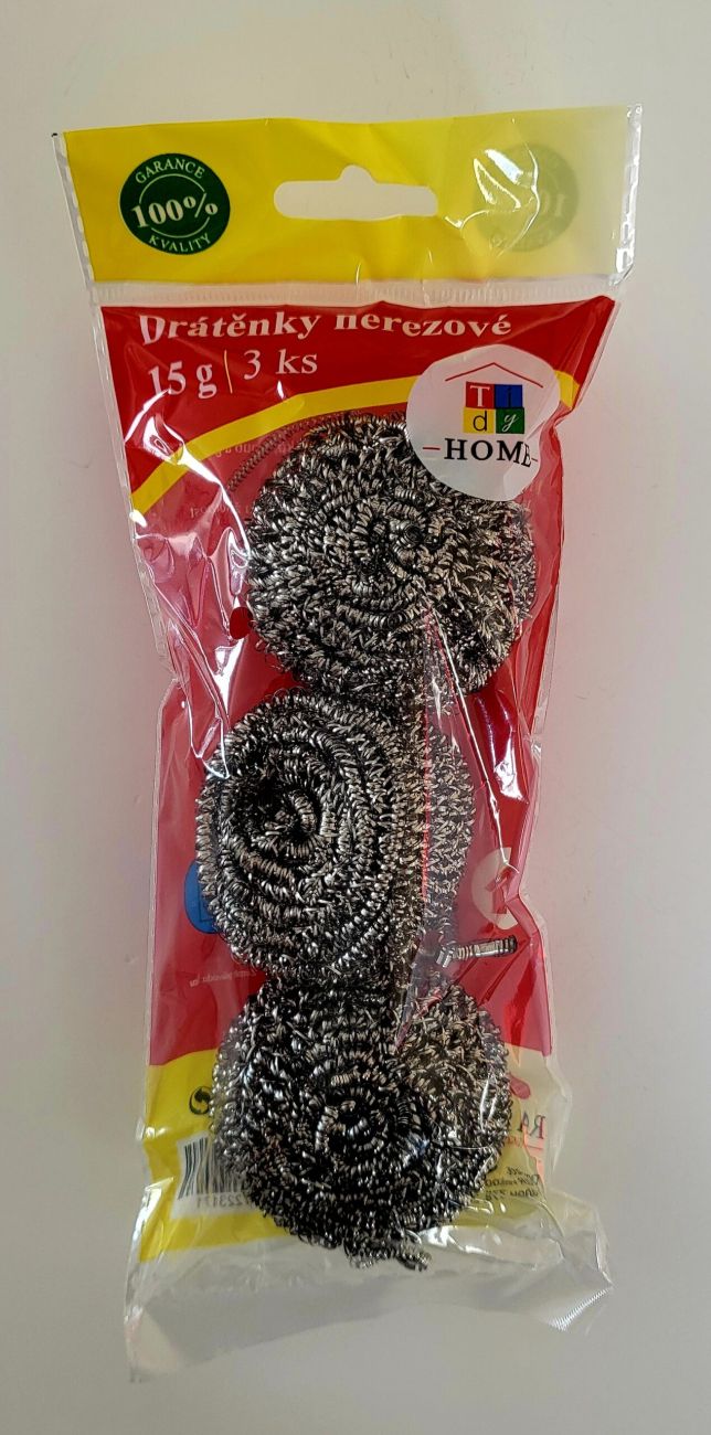 Tidy Drátěnka sada 3 ks; 5x5 cm; 15 g; nerez