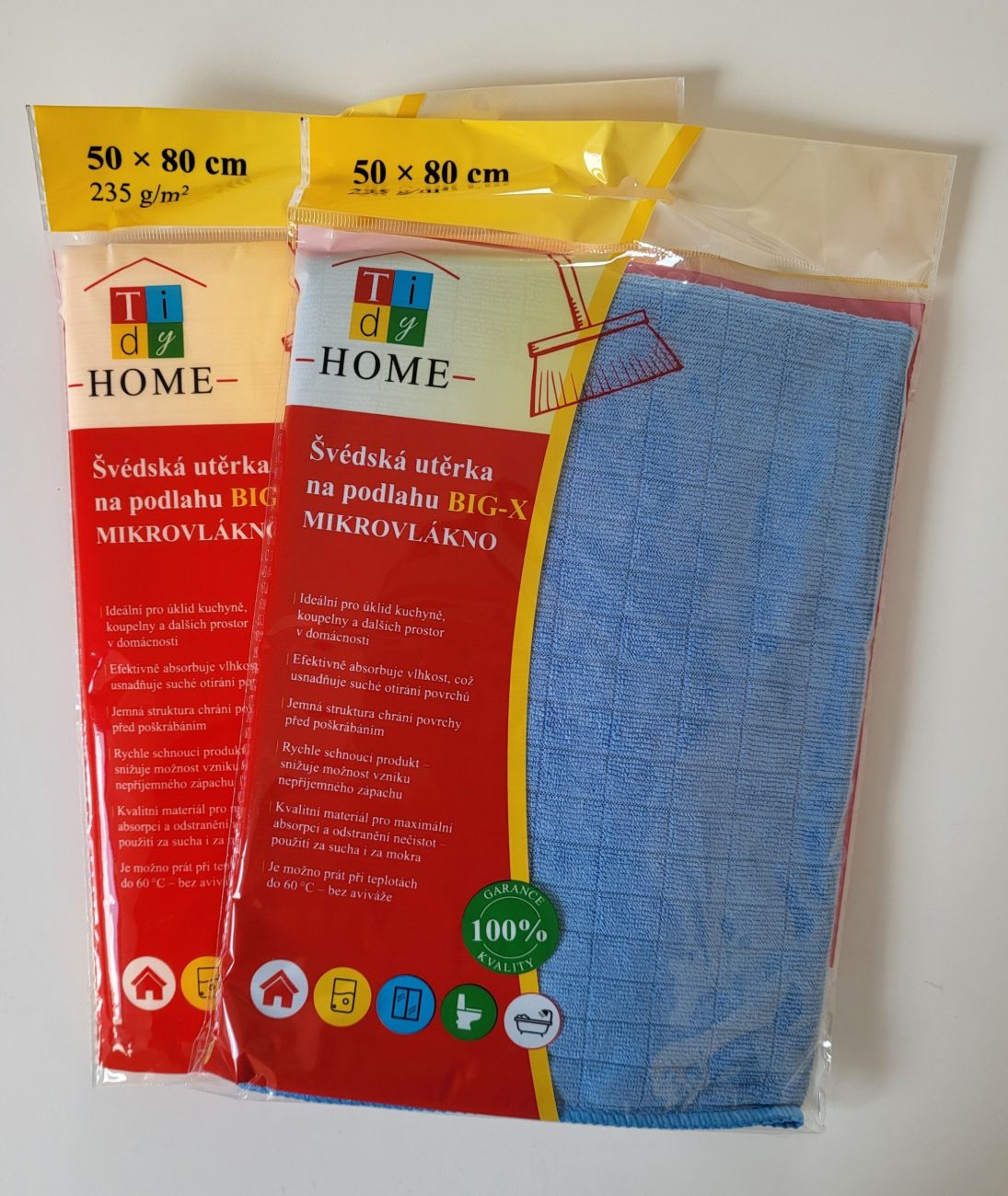 Tidy Švédská utěrka na podlahu 50x80cm; 235g; mikrovlákno: modrá a oranžová