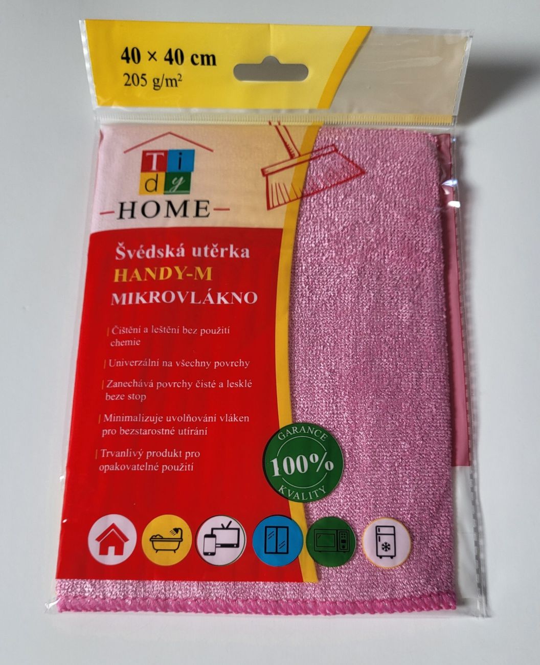 Tidy Švédská utěrka HANDY-M 40x40 cm; 205 g; mikrovlákno červená/růžová