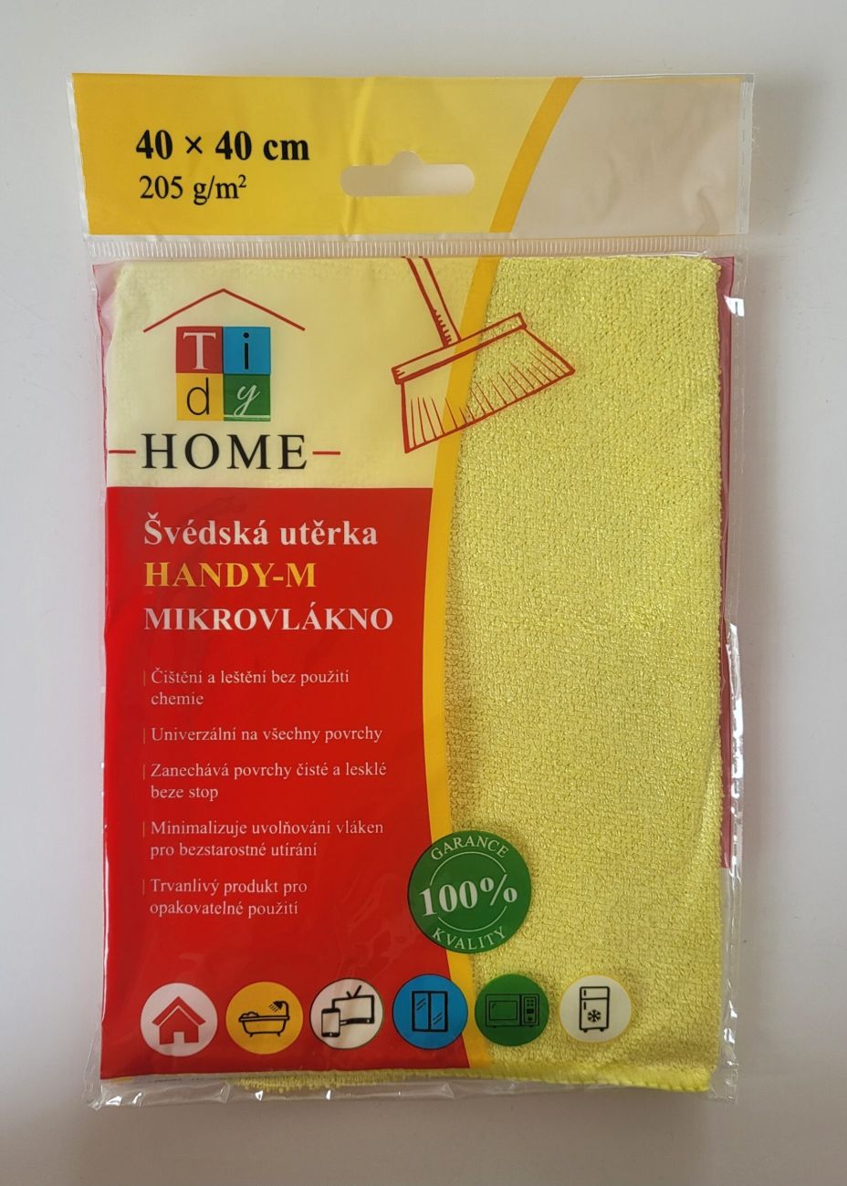 Tidy Švédská utěrka HANDY-M 40x40 cm; 205 g; mikrovlákno žlutá