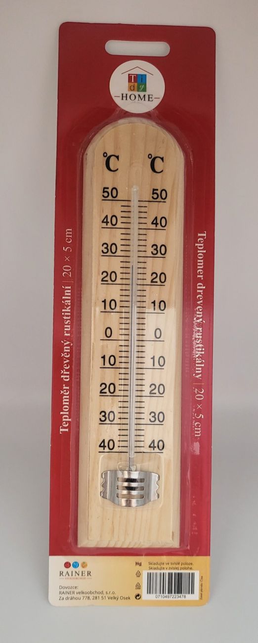 Tidy Teploměr dřevěný WOOD 20cm