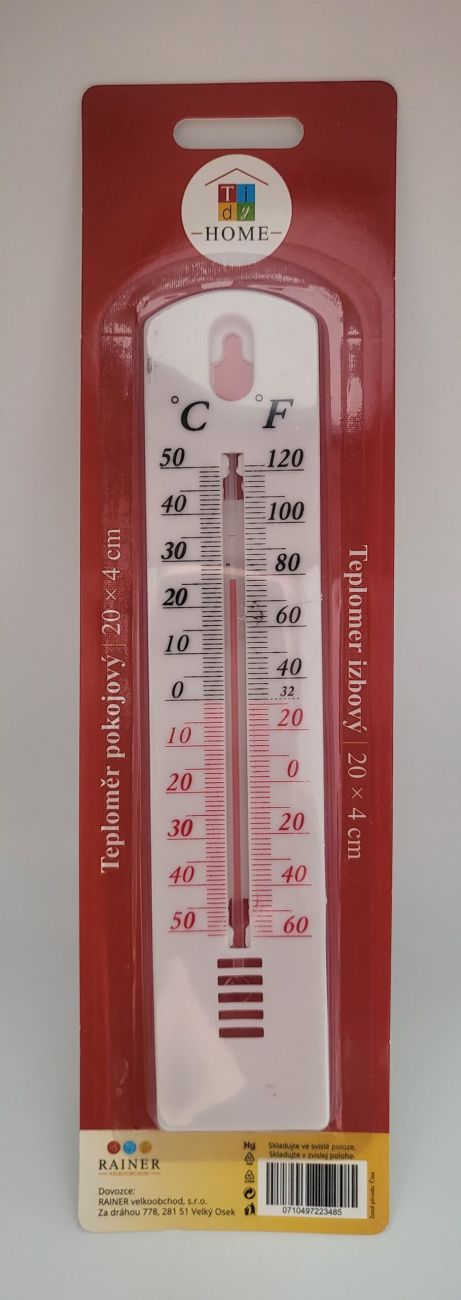 Tidy Teploměr plastový bílý - 20 cm