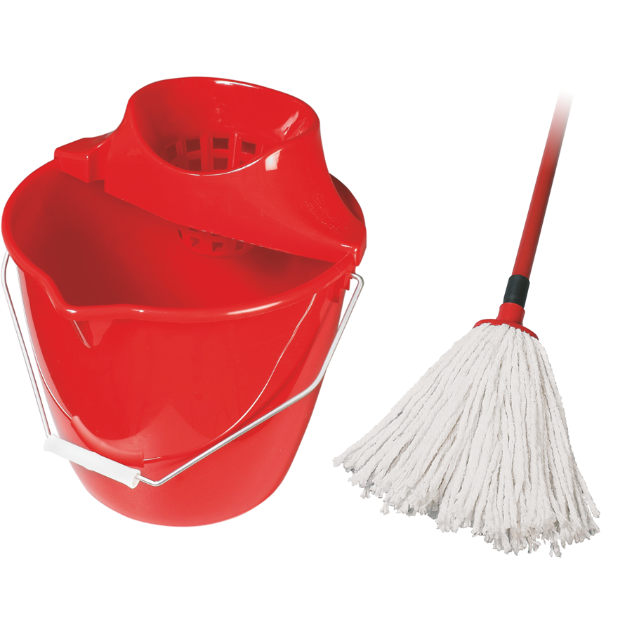 Úklidová souprava mop bavlna 160g červená