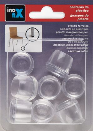 Silikonový návlek na nohu/y židle/í pr.22mm transparentní 4ks blistr