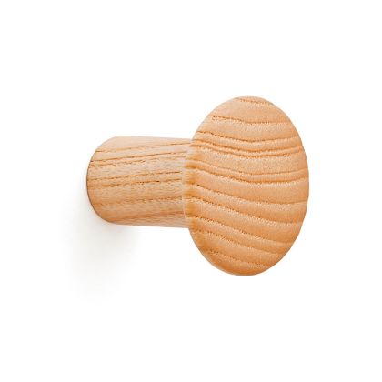 Dřevěný knoflíkový háček z jasanového dřeva - přírodní