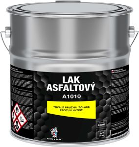 A1010 asfaltový lak izolační nátěr, černý, 9 kg