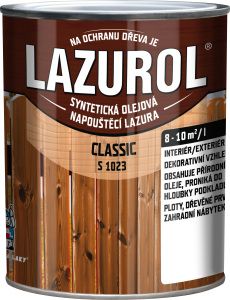 Lazurol Classic S1023 tenkovrstvá lazura na dřevo s obsahem olejů, 0025 sipo, 750 ml