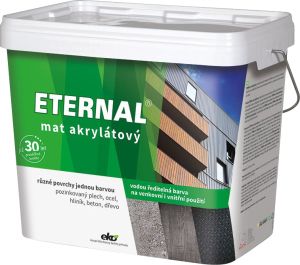 Eternal mat akrylátový univerzální barva na dřevo kov beton, 02 světle šedá, 10 kg