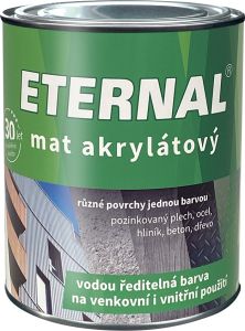 Eternal mat akrylátový univerzální barva na dřevo kov beton, 03 šedá středně, 700 g