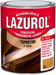Lazurol Topdecor S1035 tenkovrstvá lazura na dřevo T021 ořech, 750 ml
