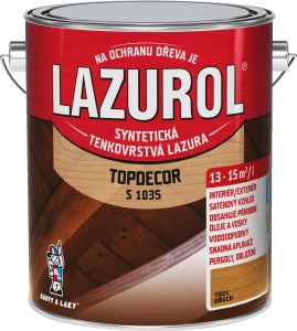 Lazurol Topdecor S1035 tenkovrstvá lazura na dřevo T021 ořech, 2,5 l