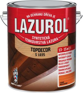 Lazurol Topdecor S1035 tenkovrstvá lazura na dřevo T080 mahagon, 2,5 l