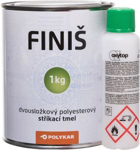 Polykar Finiš stříkací tmel, dvousložkový polyesterový + tužidlo, 1 kg