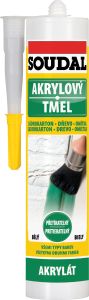 Soudal akrylový těsnící tmel, přetíratelný, bílý, 300 ml