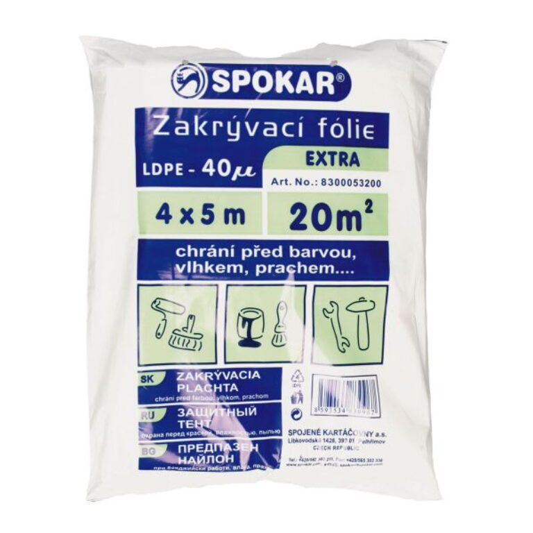 Zakrývací folie 4x5m; HDPE - 40my
                          