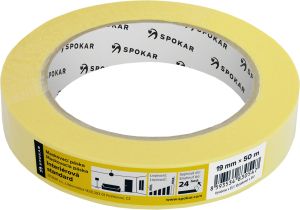 Spokar papírová zakrývací páska, 1 den, do 60 °C, rozměry 19 mm × 50 m