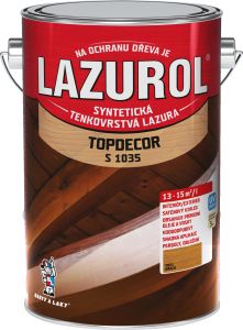 Lazurol Topdecor S1035 tenkovrstvá lazura na dřevo T021 ořech, 4,5 l