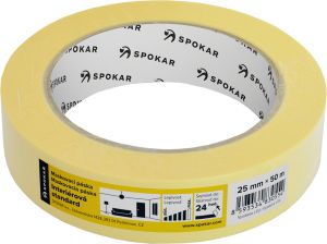 Spokar papírová zakrývací páska, 1 den, do 60 °C, rozměry 25 mm × 50 m