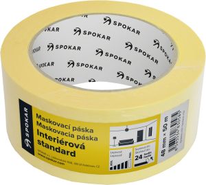 Spokar papírová zakrývací páska, 1 den, do 60 °C, rozměry 48 mm × 50 m